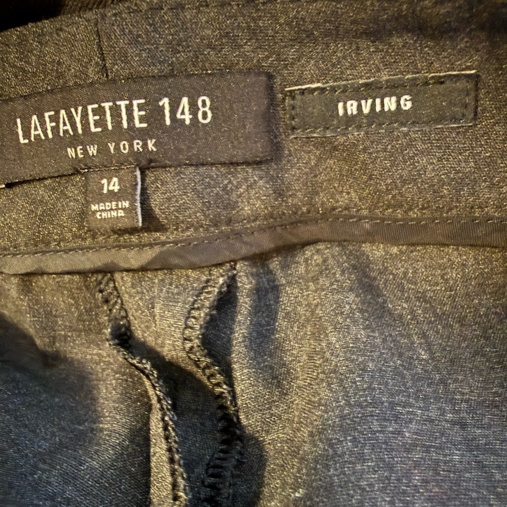 Lafayette 148 New York Women’s Irving Charcoal Gray Pants, Size 14 - Picture 5 of 7